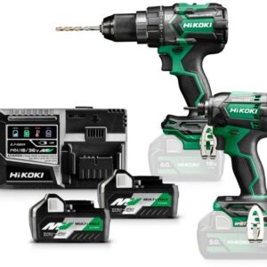 Hikoki KC18DCWBZ | Combipack | DV18DC Accuklopboor + WH18DC Accu slagschroevendraaier | 18V | 2 x 5.0Ah + lader