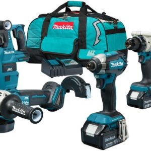 Makita DLX4194TX1 Combiset - DDF492 Accu Boor-/Schroefmachine + DTD153 18v Slagschroevendraaier + DGA504 18v Haakse Slijper + DHR243 18v Combihamer | Incl. 2x 5.0 Ah accu en lader