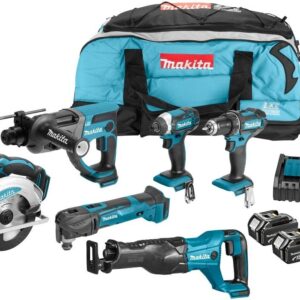 Makita DLX6038T Comboset bestaande uit 6 machines 18v Li-ion met 3x 5.0Ah accu's