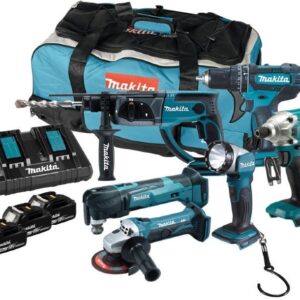 Makita DLX6100PX1 Comboset 18v - DHP452 - DHR202 - DTM51 - DTD156 - DGA452 | 3x 3.0Ah accu
