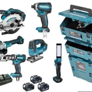 Makita DLX8100J | Combiset 18V | DDF484 + DTD153 + DGA504 + DHS660 + DJV182 | Incl. accu's en lader