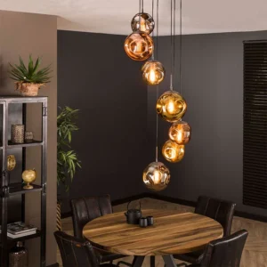 Solaro 7-lichts Hanglamp rond getrapt industrieel