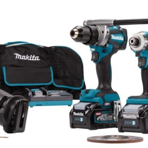 Makita DK0126G401 Combiset 40V Max 4,0Ah Li-Ion - DF001G accuboor + TD001G slagschroever + GA005G slijper + JR001G reciprozaag