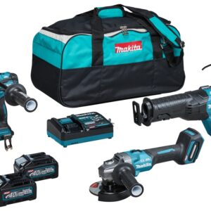 Makita DK0159G301 Combiset - DF001G accuboor + JR001G Reciprozaag + GA005 Slijper 40V max 4.0Ah Li-Ion