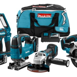 Makita DLX6082T Comboset 18V 3 x 5,0Ah - 5 machines + lamp in sporttas